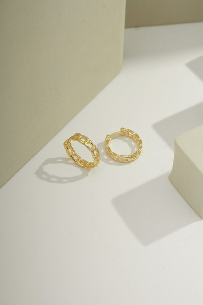 Midi Chain Link Hoops Gold