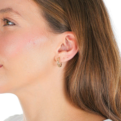 Midi Chain Link Hoops Gold