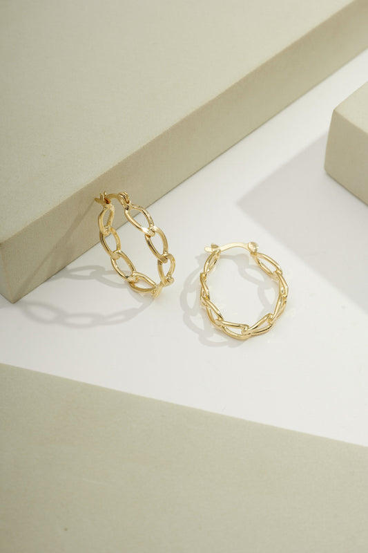 Chain Link Hoops Gold