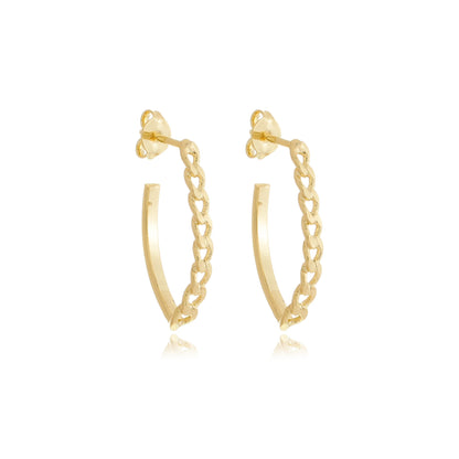 Modern V Link Hoops Gold