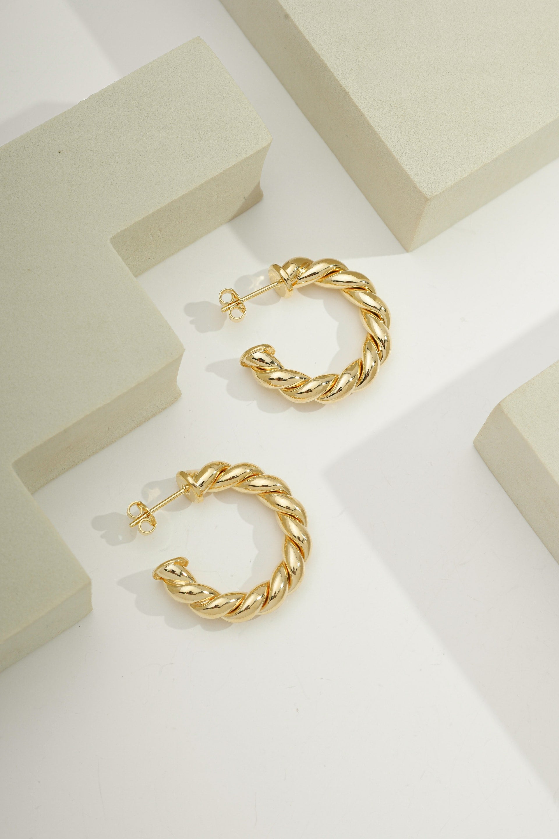Dainty Mariner Open Hoops Gold