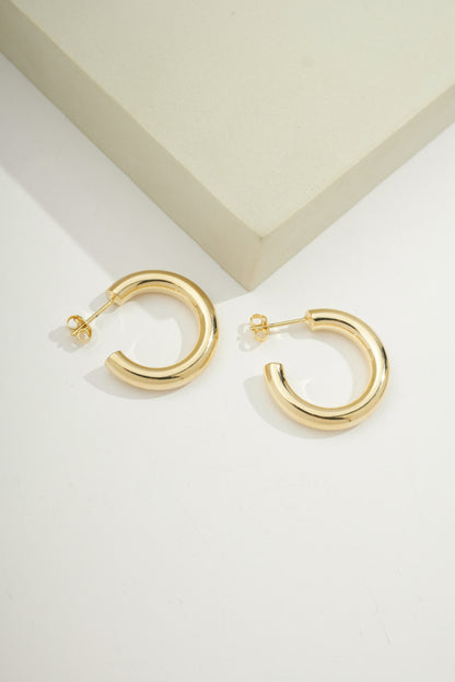 Small Sleek Hoops Gold