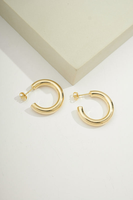 Small Sleek Hoops Gold
