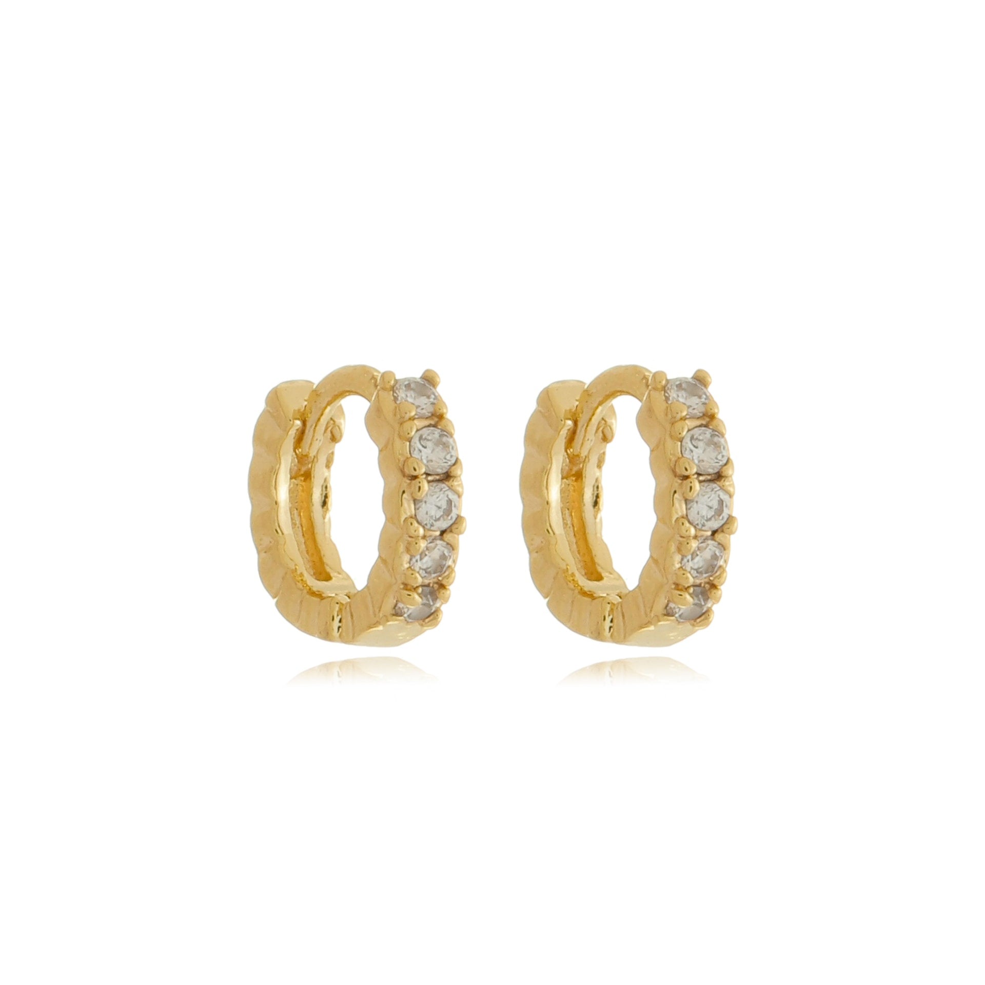Elise Pavé Huggies Gold