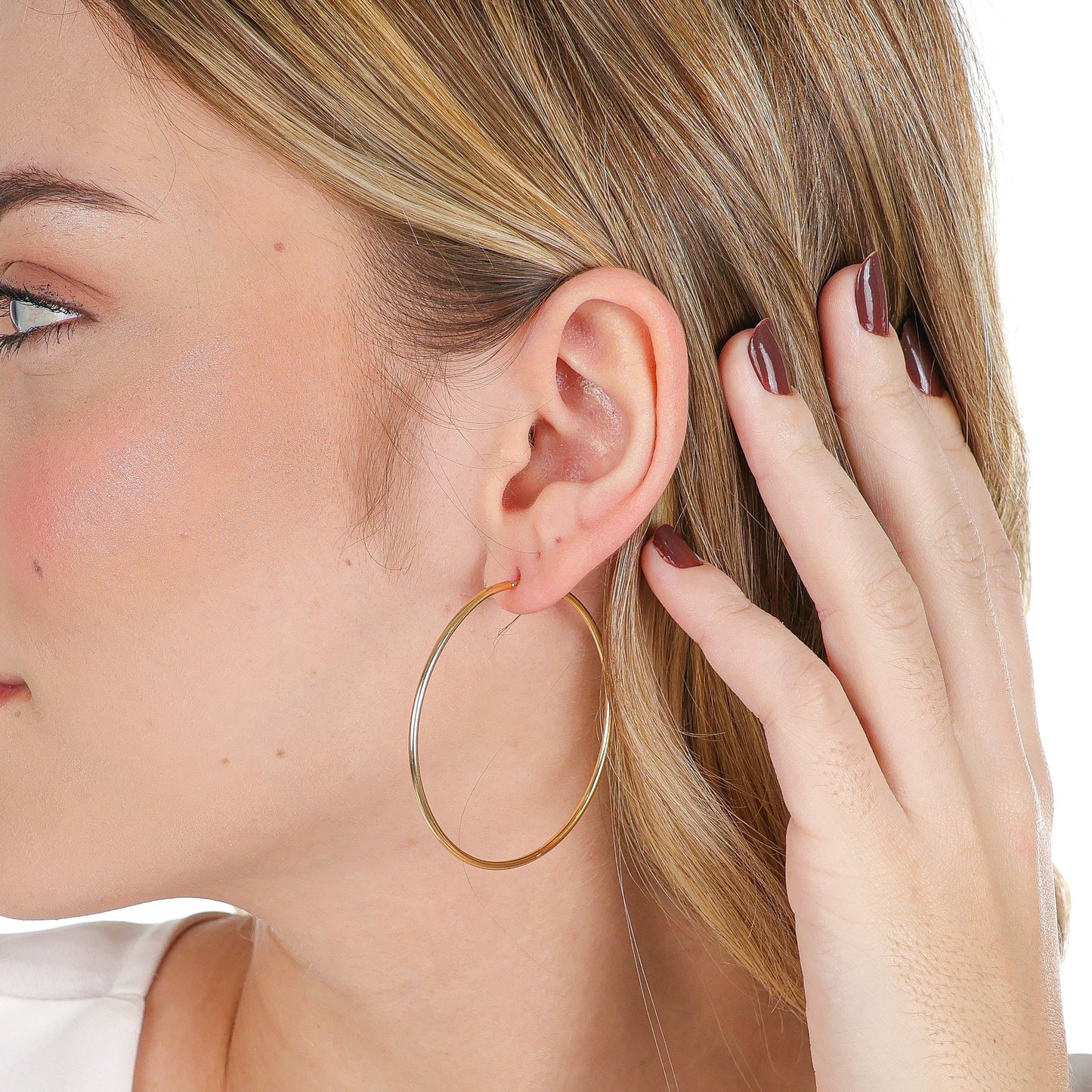 Grande Fine Line Hoops Gold
