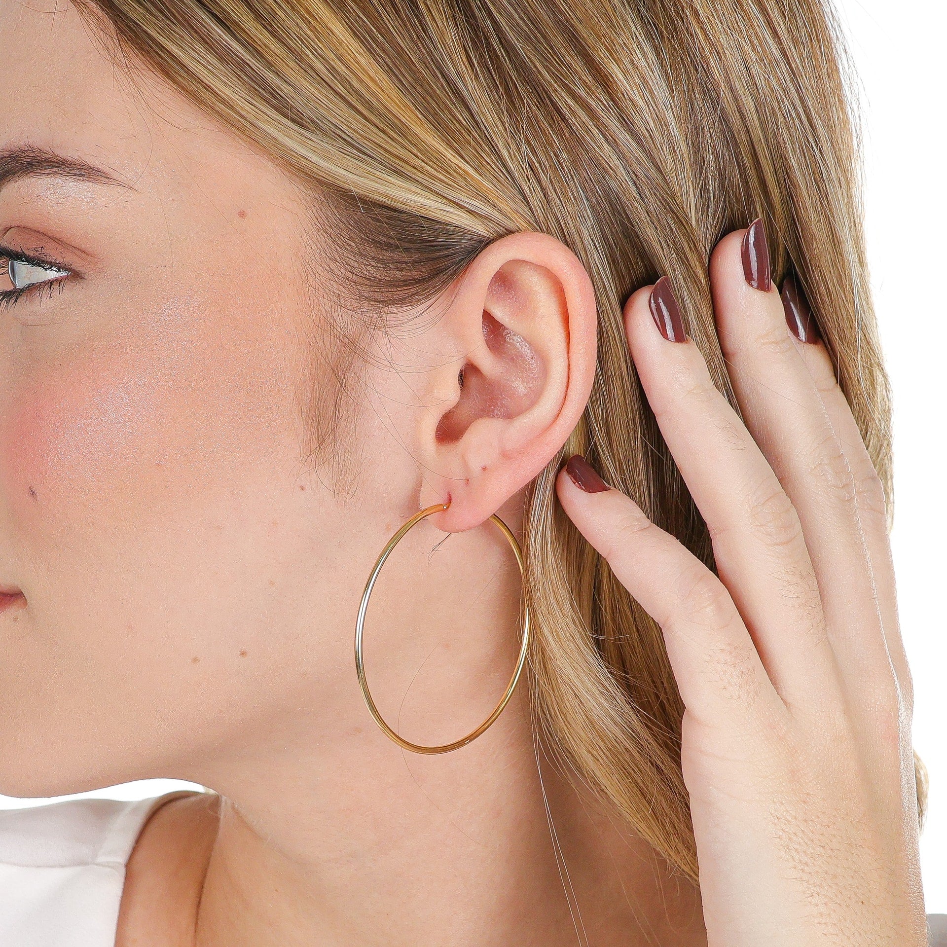 Grande Fine Line Hoops Gold