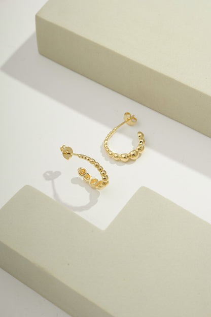 Graduated Beaded Hoops Gold