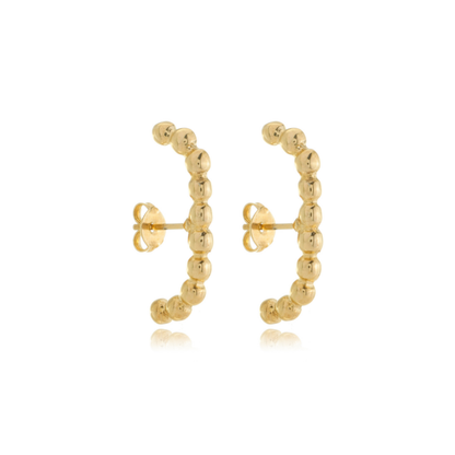 Beaded Arc Earring Gold