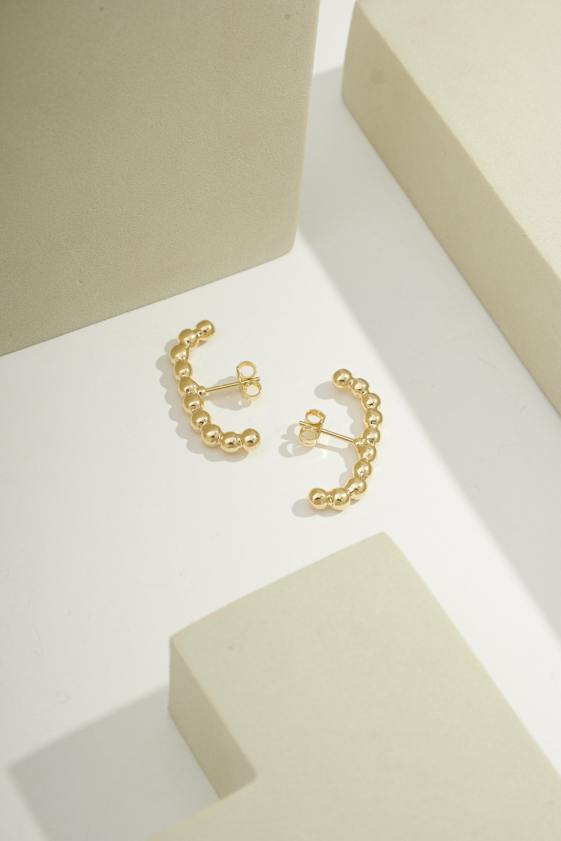 Beaded Arc Earring Gold