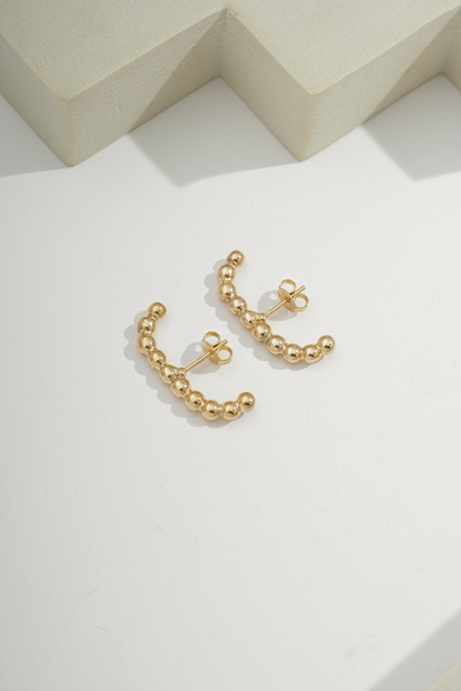 Beaded Arc Earring Gold