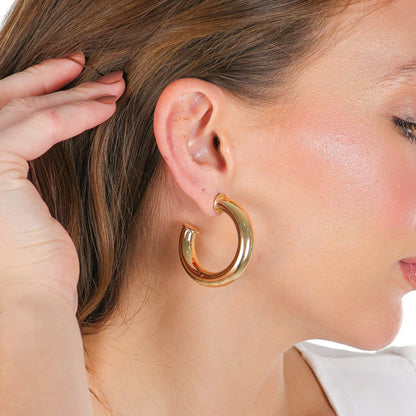 Chunky Open Hoops Gold