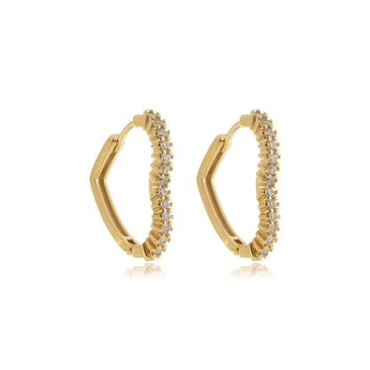 Dazzling Heart Huggie Gold
