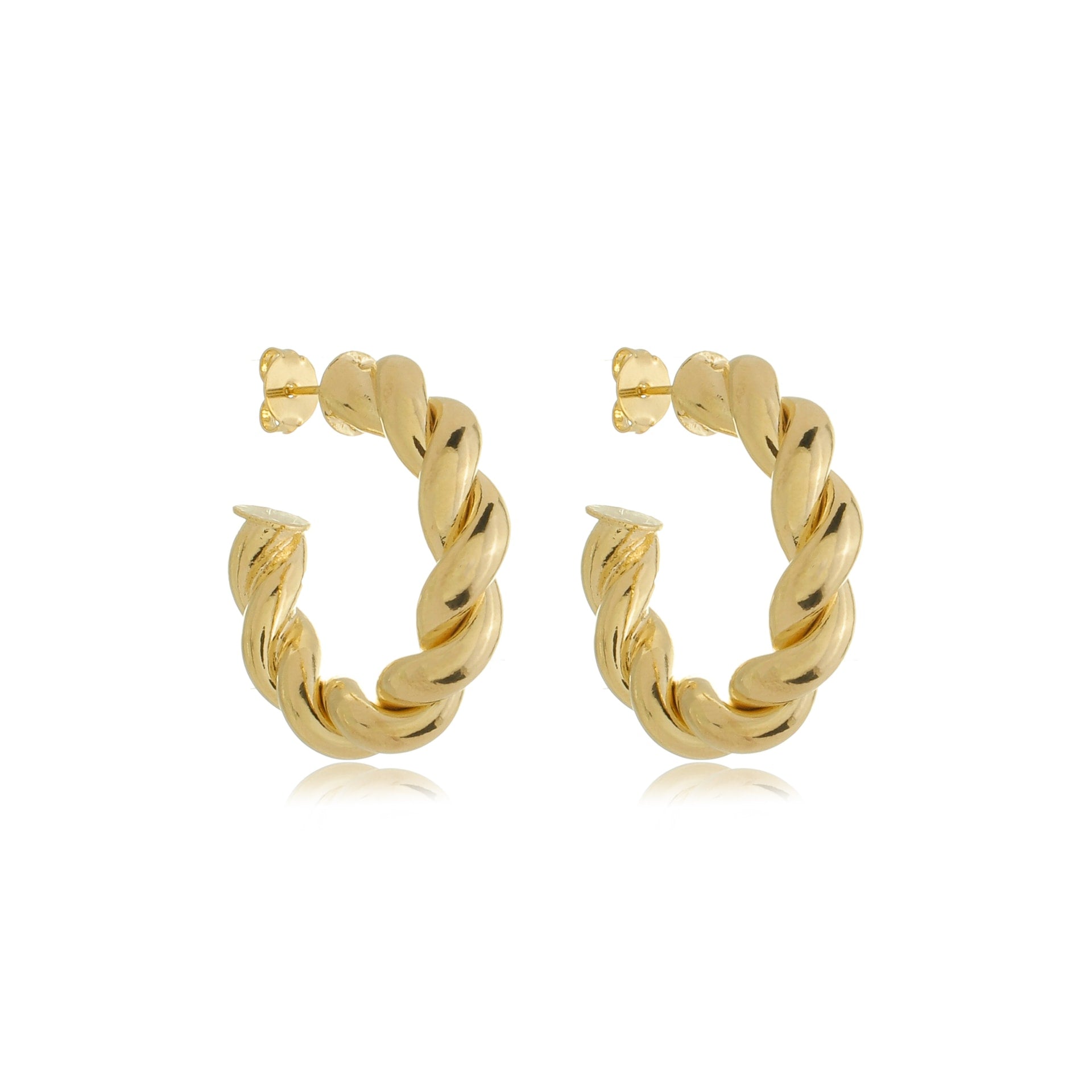 Chunky Twisted Open Hoops Gold