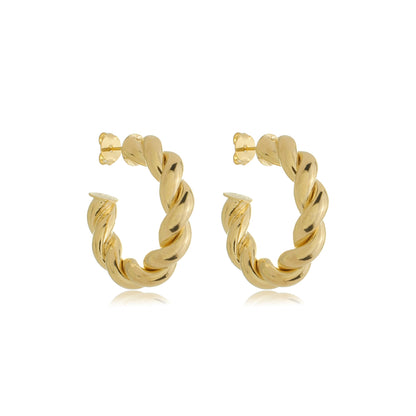 Chunky Twisted Open Hoops Gold