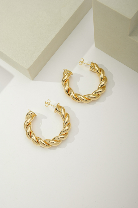 Chunky Twisted Open Hoops