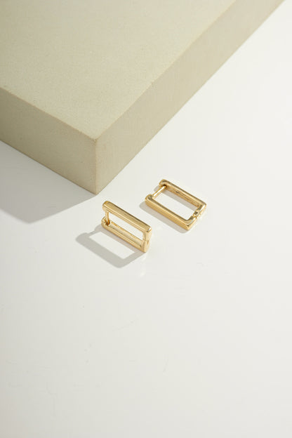 Rectangular Minimal Hoops Gold
