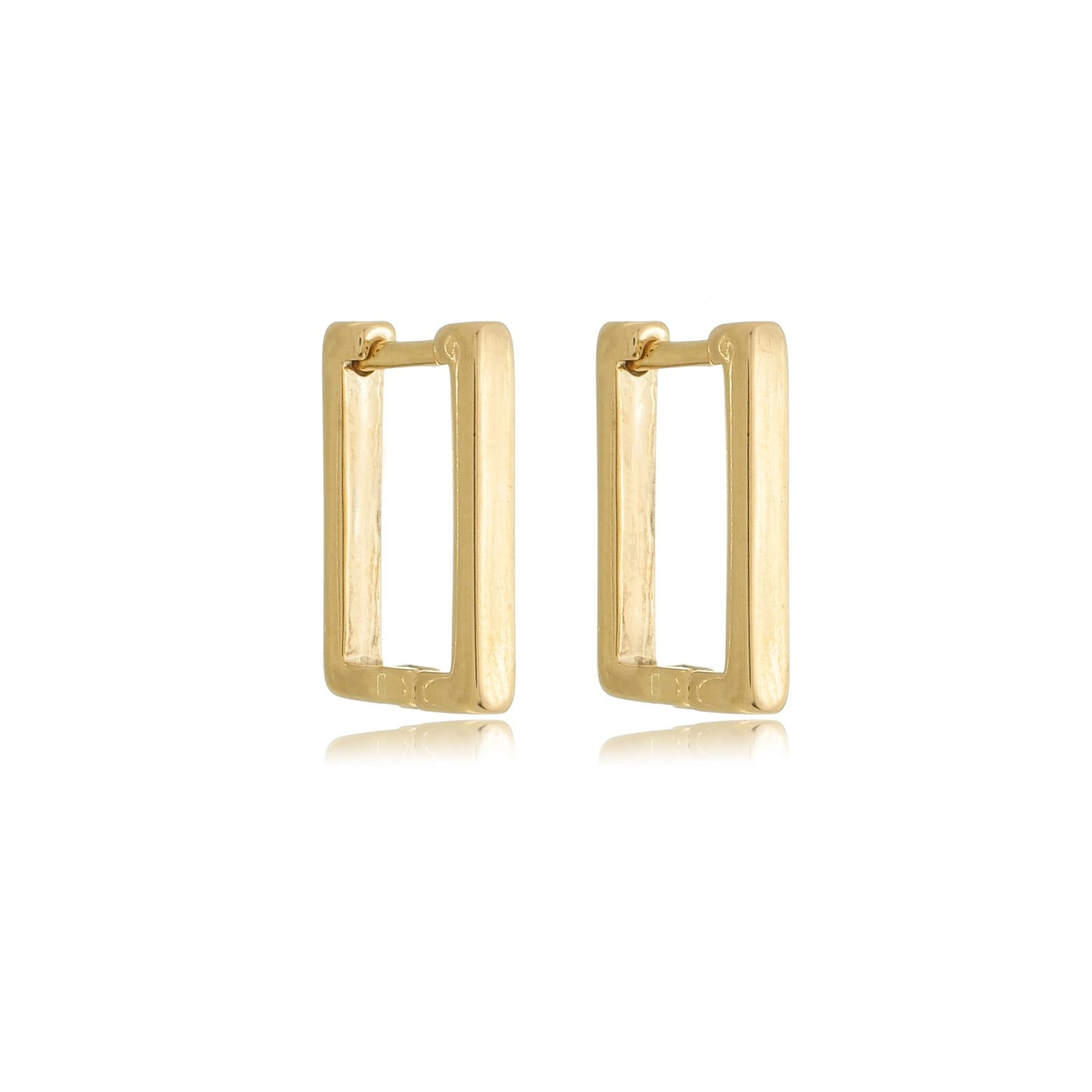 Rectangular Minimal Hoops Gold