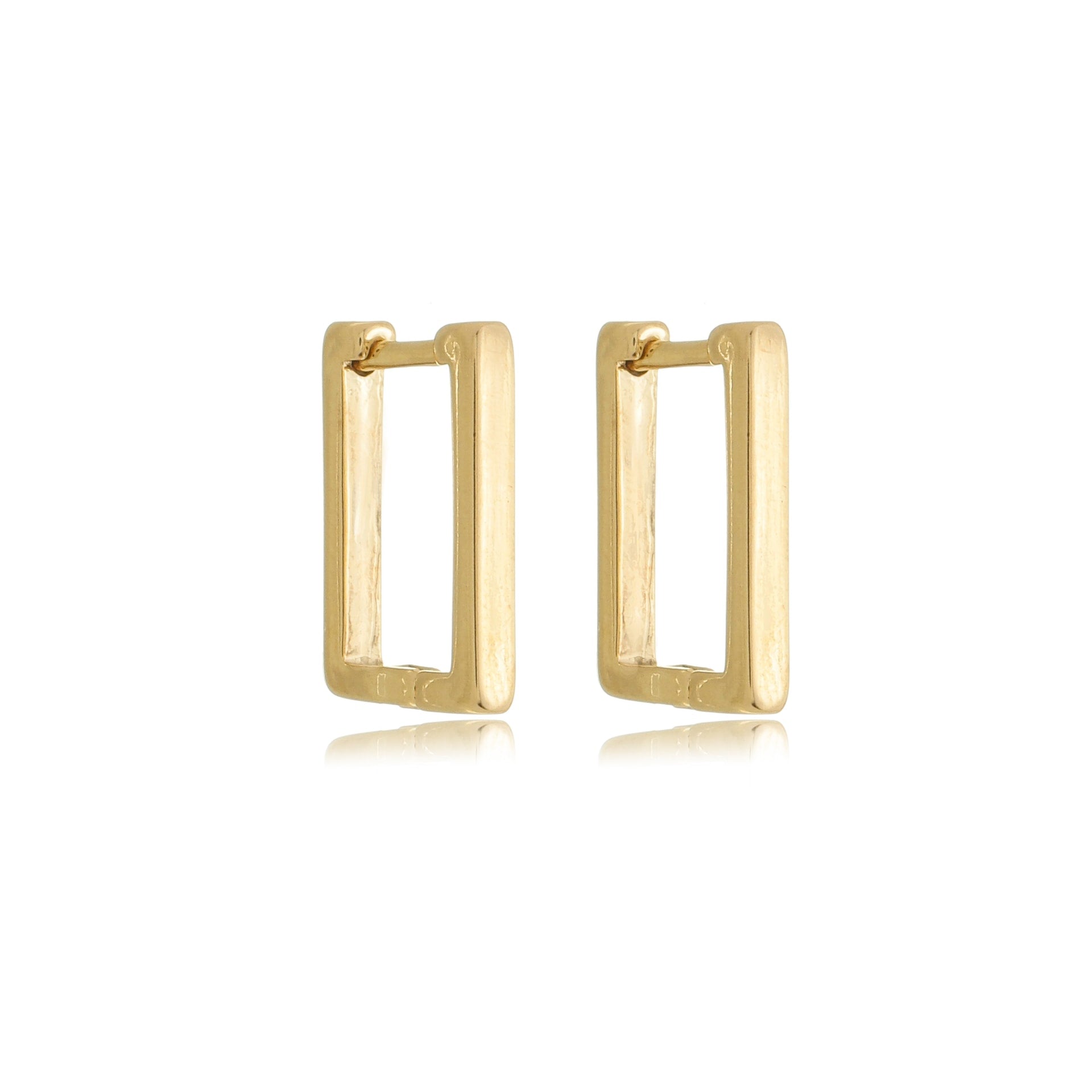 Rectangular Minimal Hoops Gold