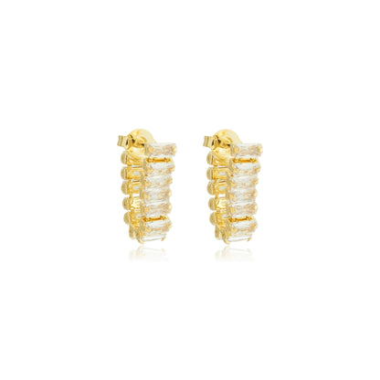 Baguette Chain Drop Earrings