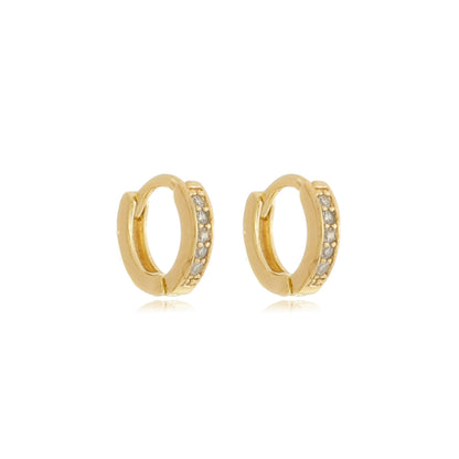 Mini Mia Pavé Huggies Gold