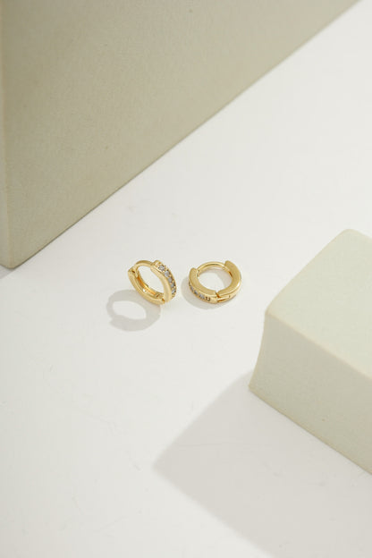 Mini Mia Pavé Huggies Gold