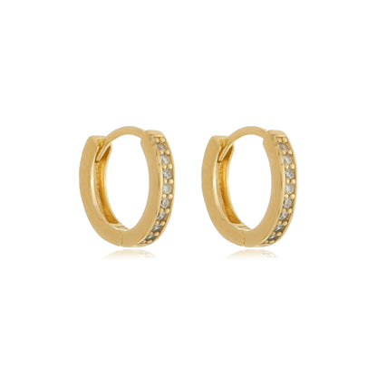 Small Mia Pavé Huggies Gold