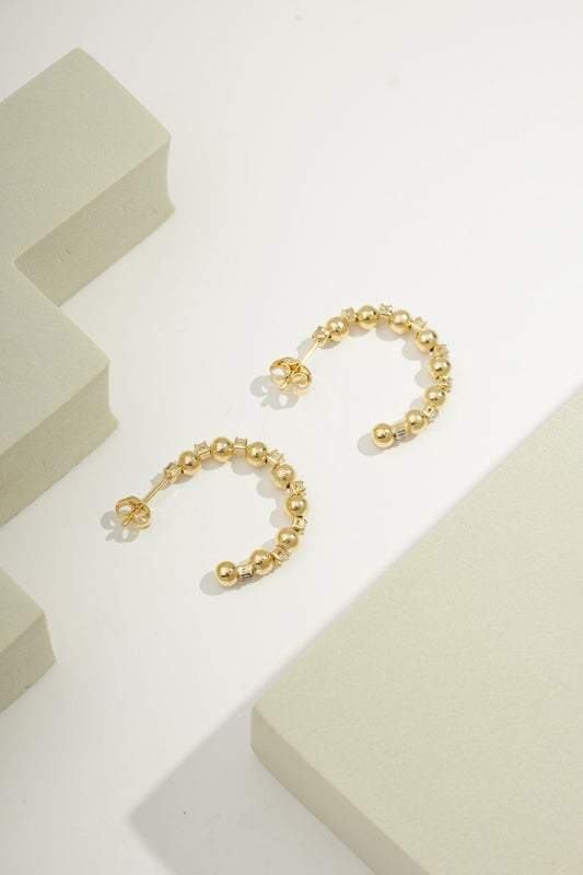 Beaded Bliss Hoops Gold