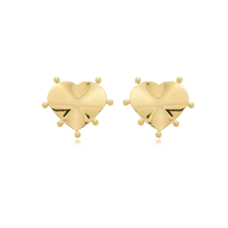 Kissed Heart Studs Gold