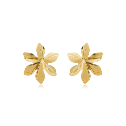 Tropical Flower Earrings Gold