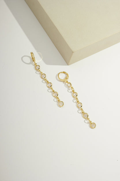 Zirconia Chain Drop Earrings