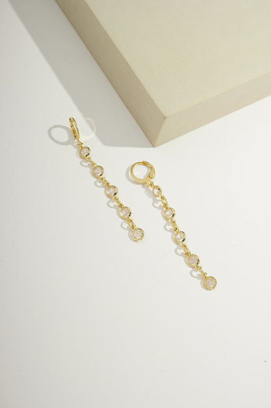 Zirconia Chain Drop Earrings