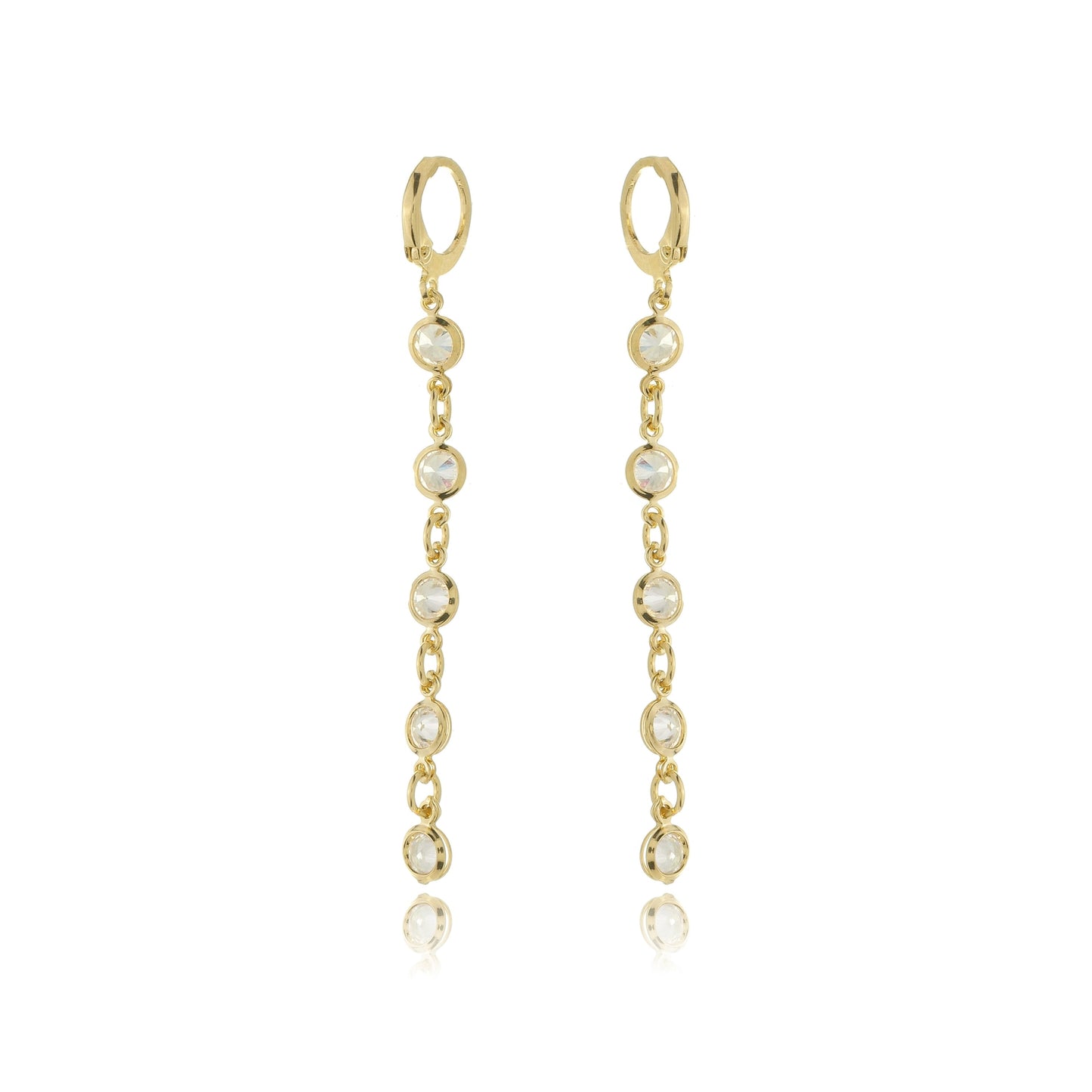 Zirconia Chain Drop Earrings
