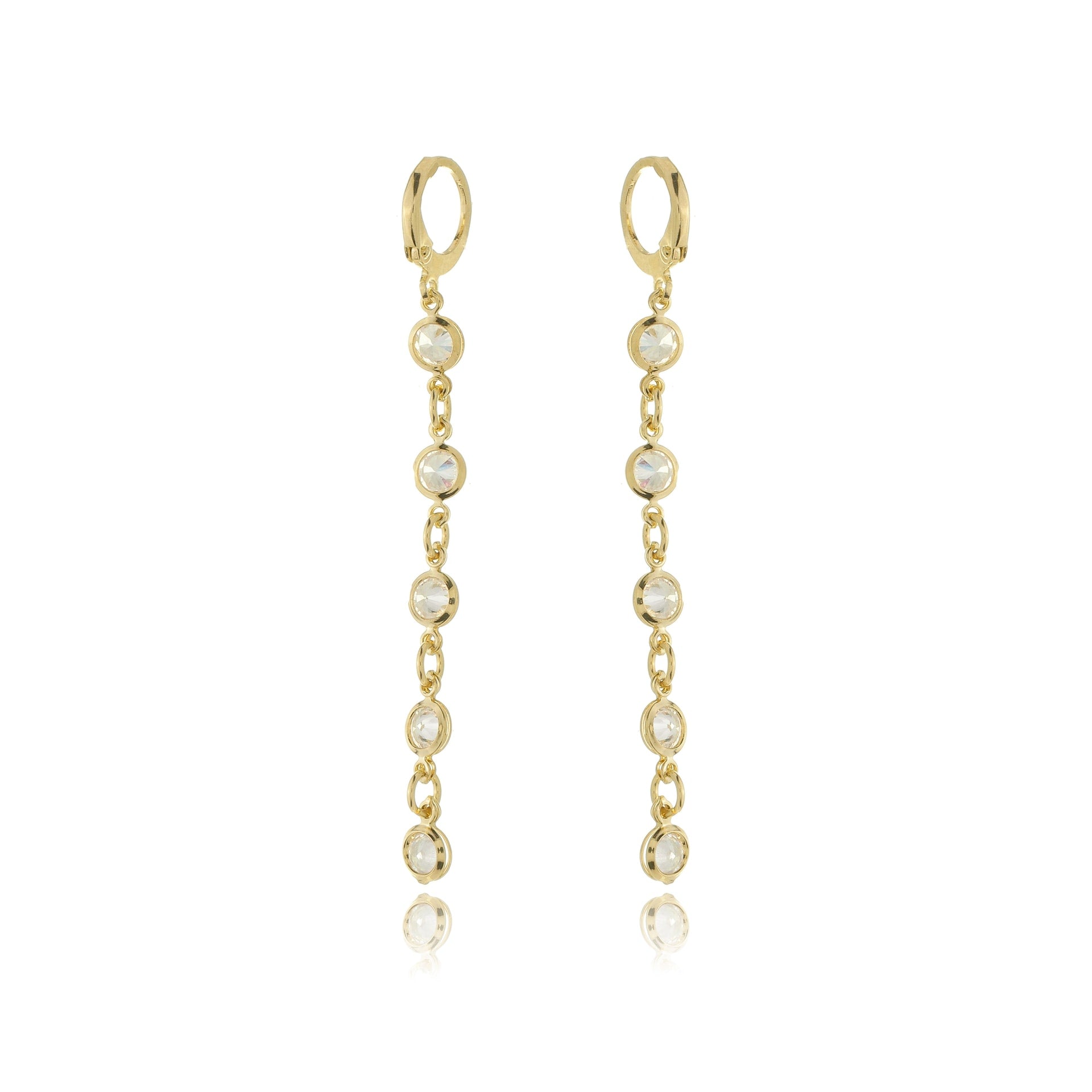 Zirconia Chain Drop Earrings