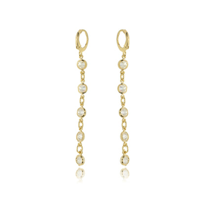 Zirconia Chain Drop Earrings
