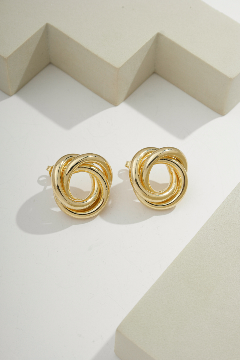 Triple Love Knot Earring Gold