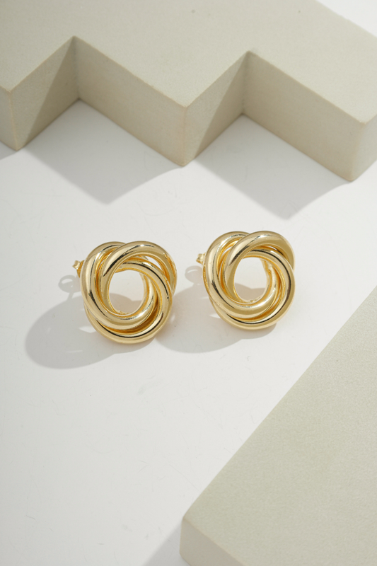Triple Love Knot Earring Gold