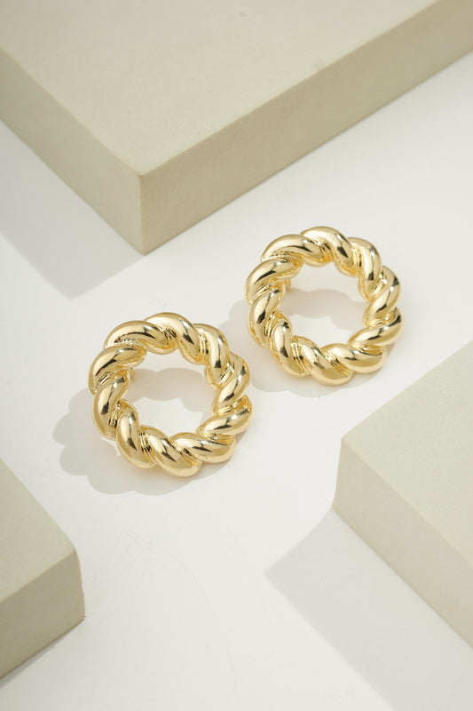 Maxi Twisted Ring Earring Gold