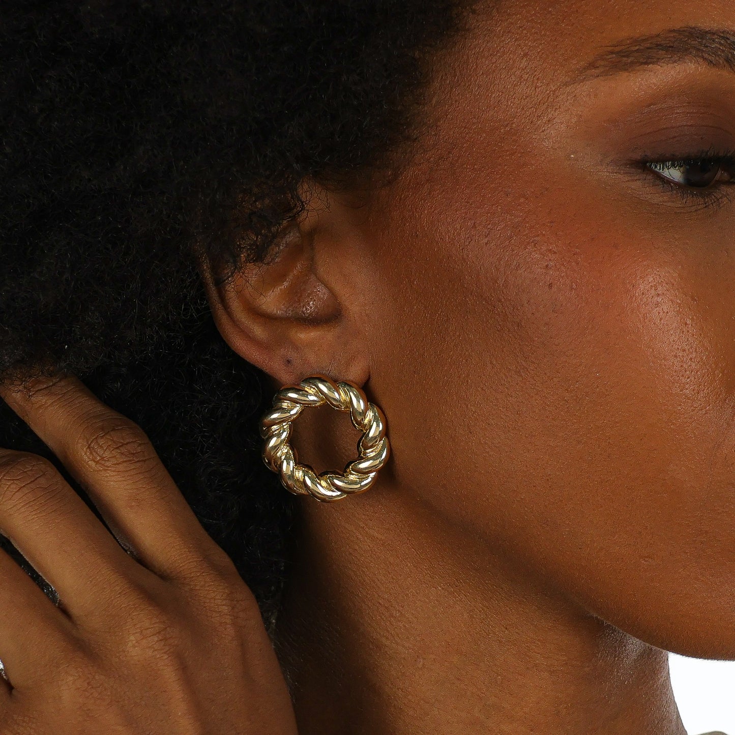 Maxi Twisted Ring Earring Gold