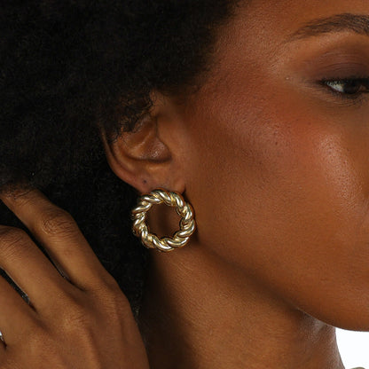 Maxi Twisted Ring Earring Gold