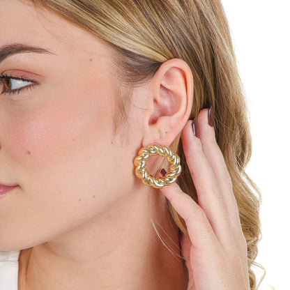 Maxi Twisted Ring Earring Gold