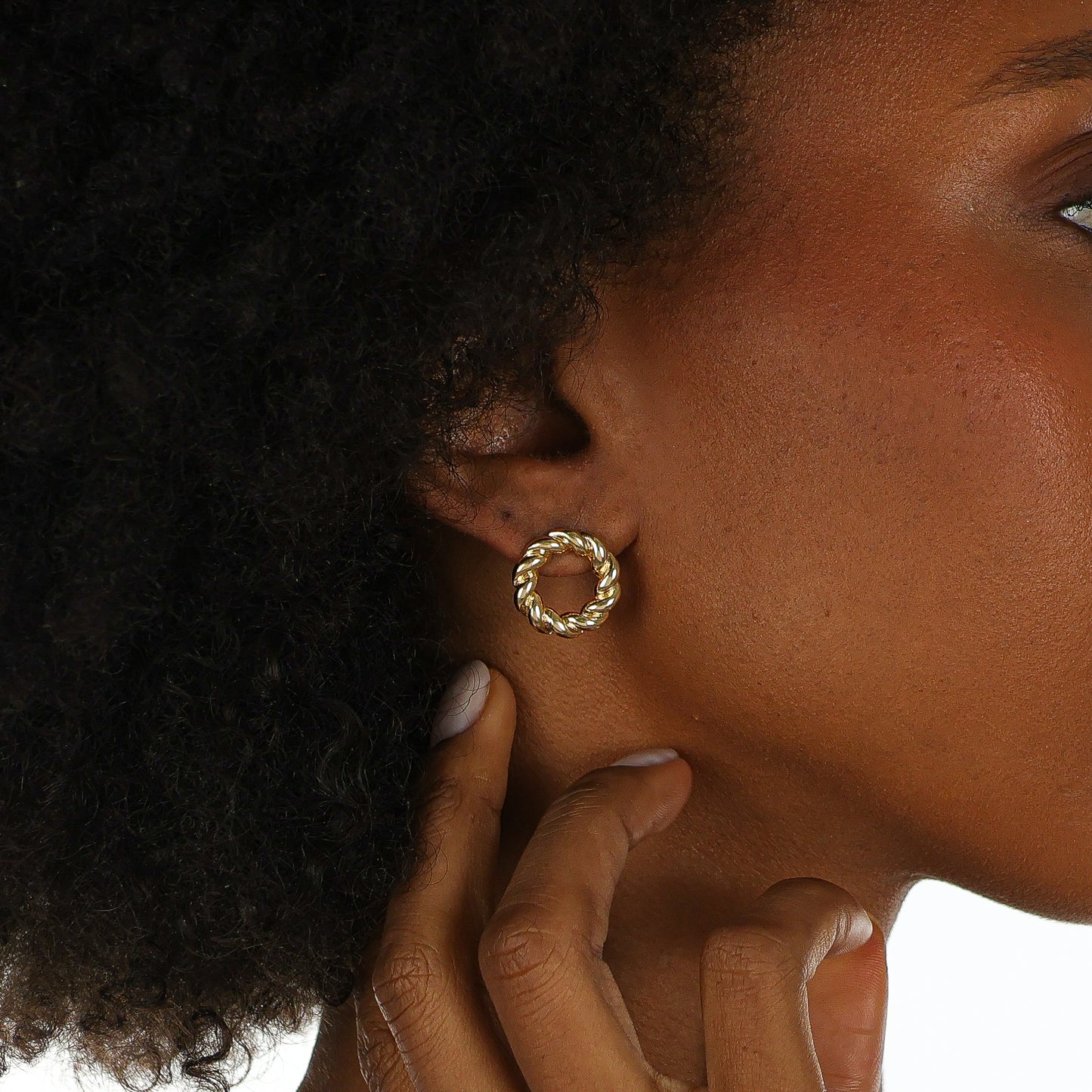 Small Twisted Ring Earring Gold