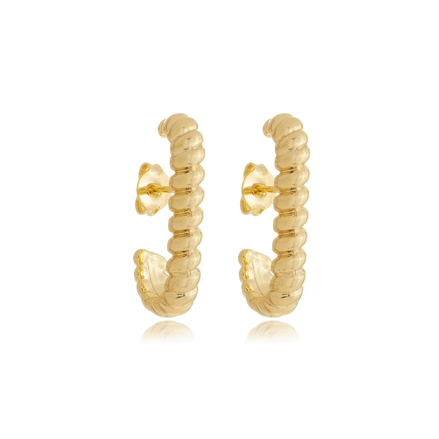 Thin Rope Arc Earring Gold