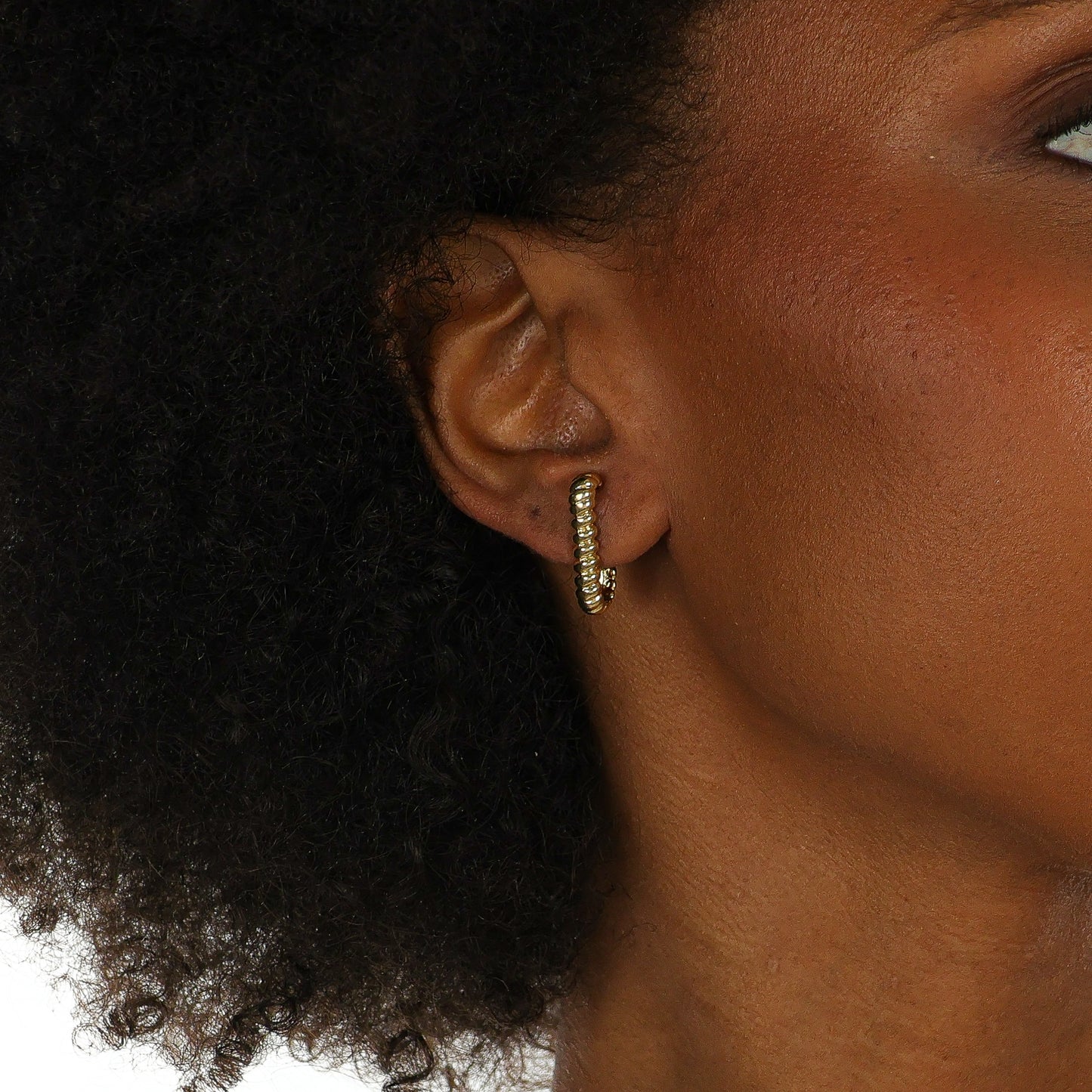Thin Rope Arc Earring Gold