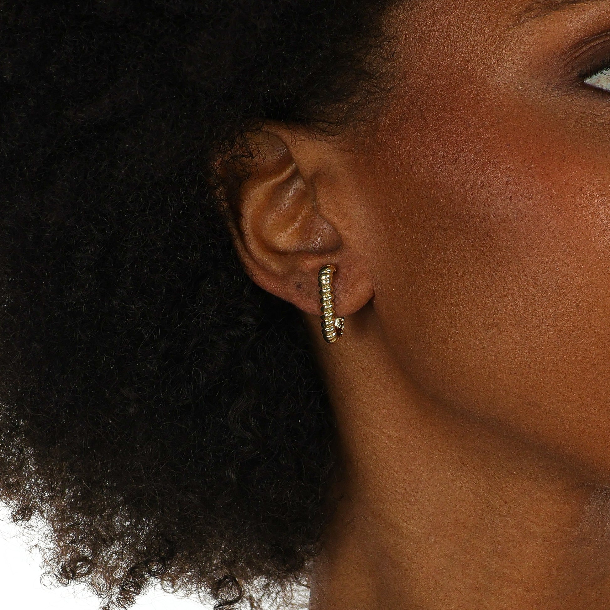 Thin Rope Arc Earring Gold