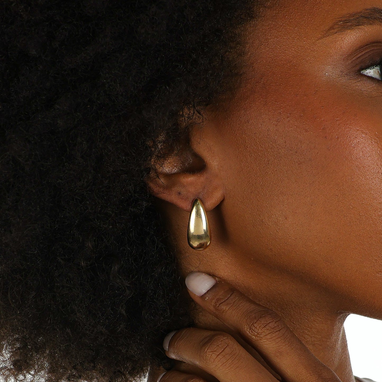Elongated Teardrop Earring Gold