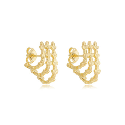 Vine Leaf Stud Earrings Gold
