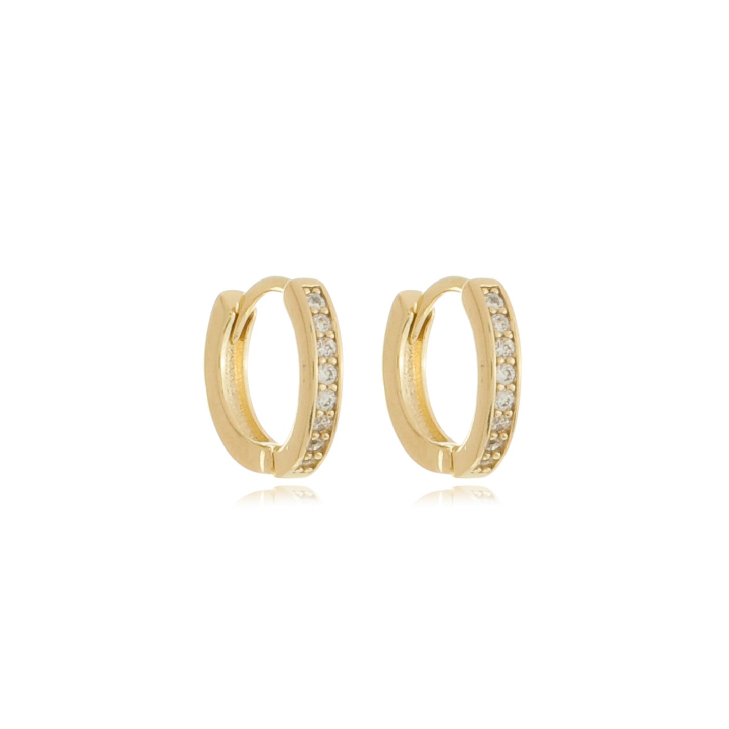 Fine Pavé Huggies Gold