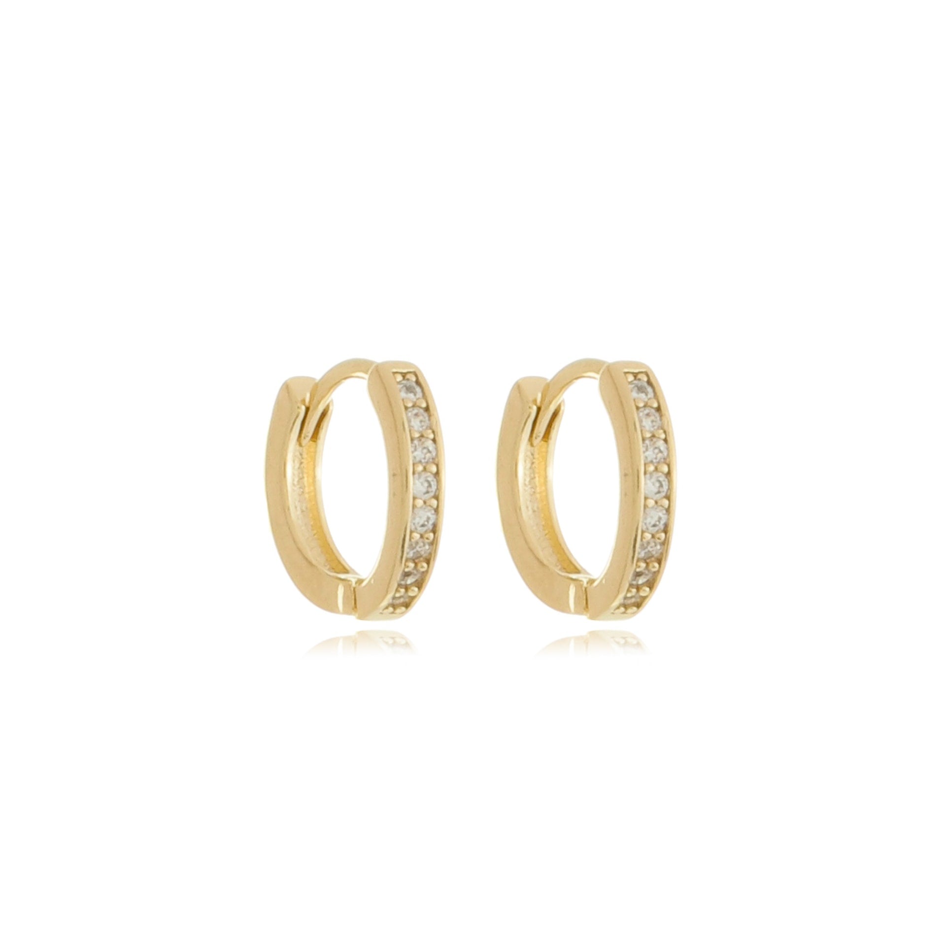 Fine Pavé Huggies Gold