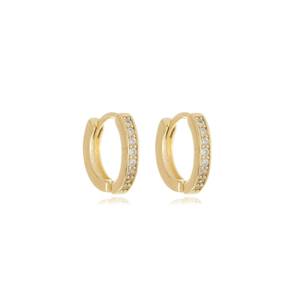 Fine Pavé Huggies Gold