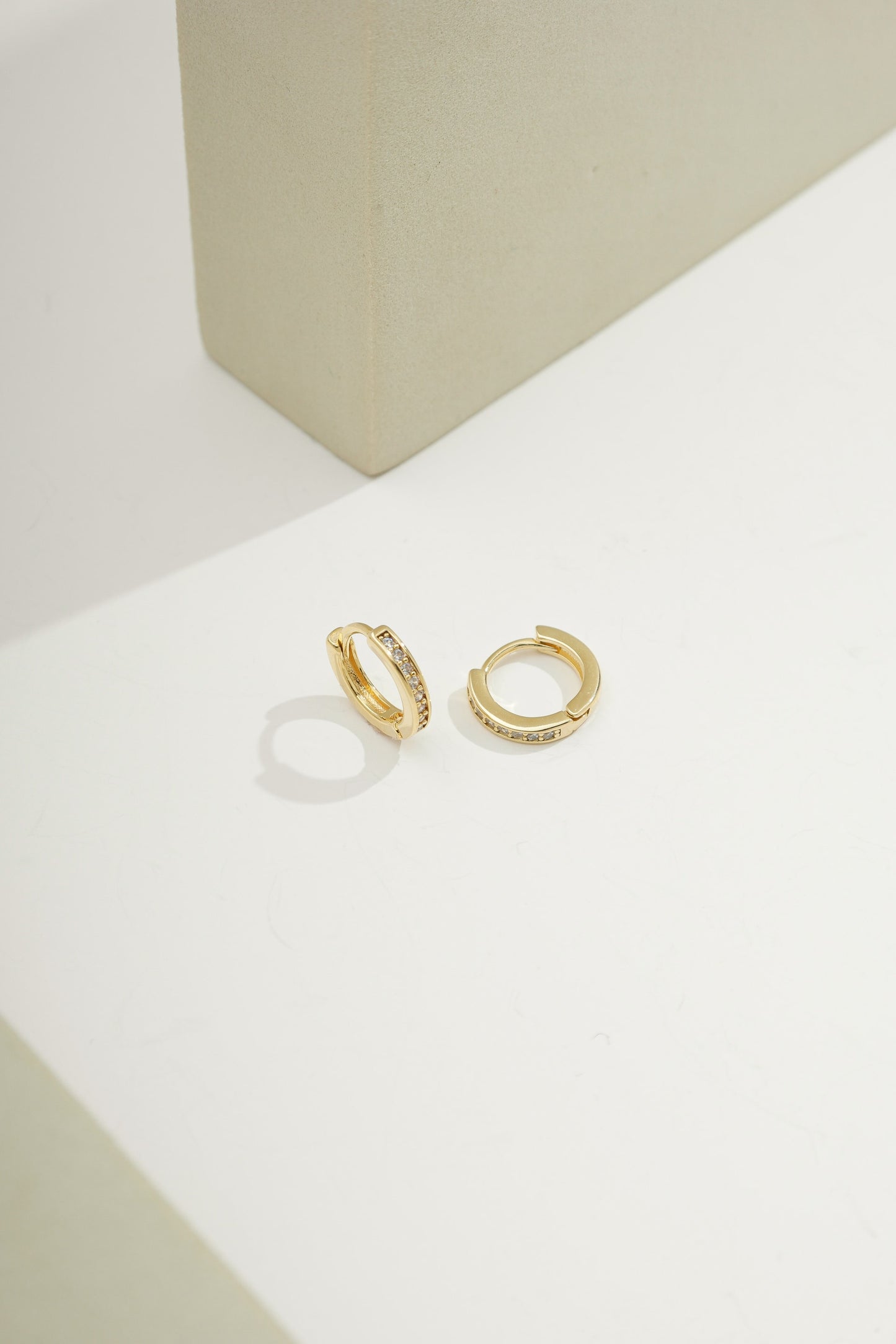 Fine Pavé Huggies Gold